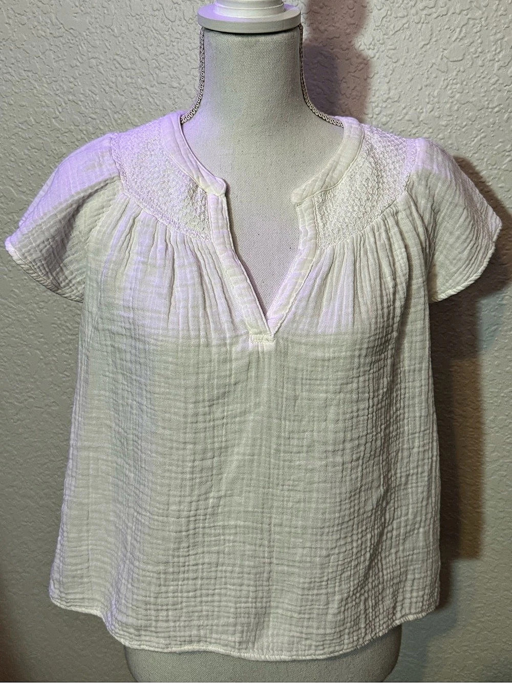 Xirena RNN 12372A Cotton Gauze Blouse in White Size XS Like New (B6)